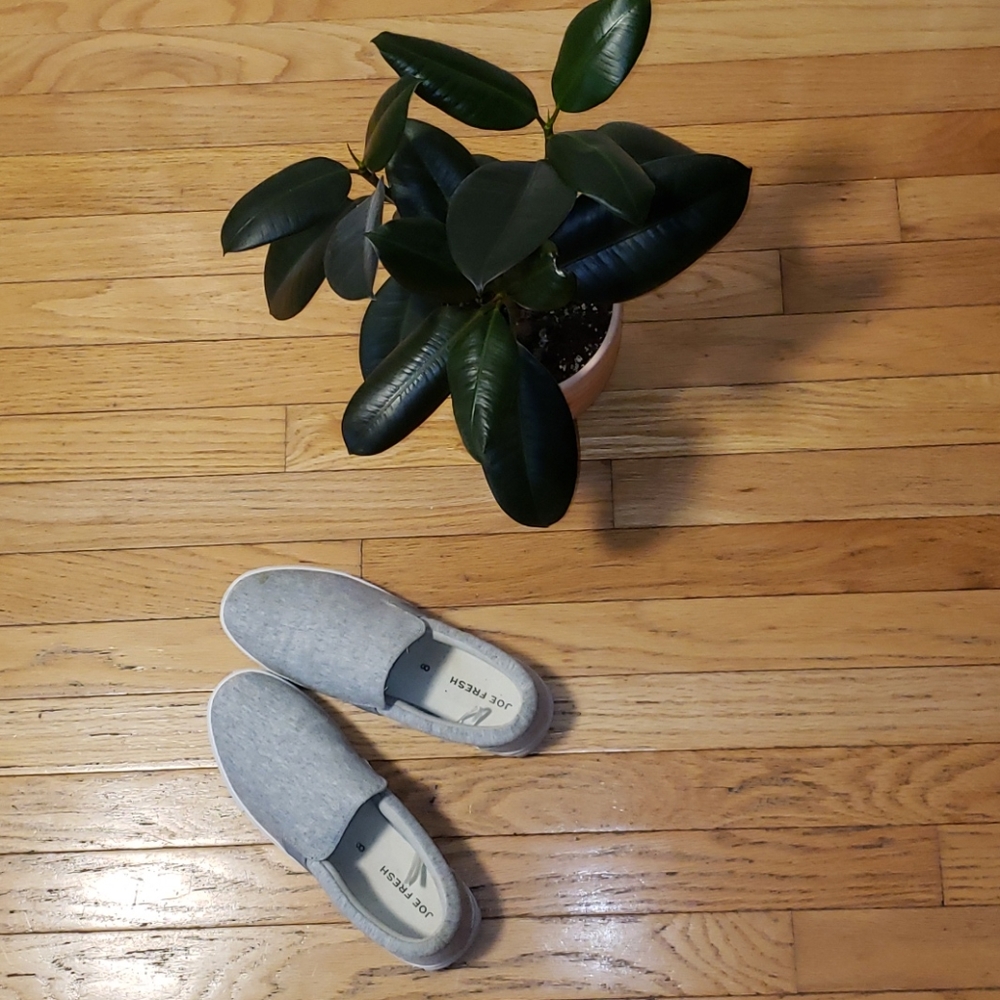Grey slip on shoes
